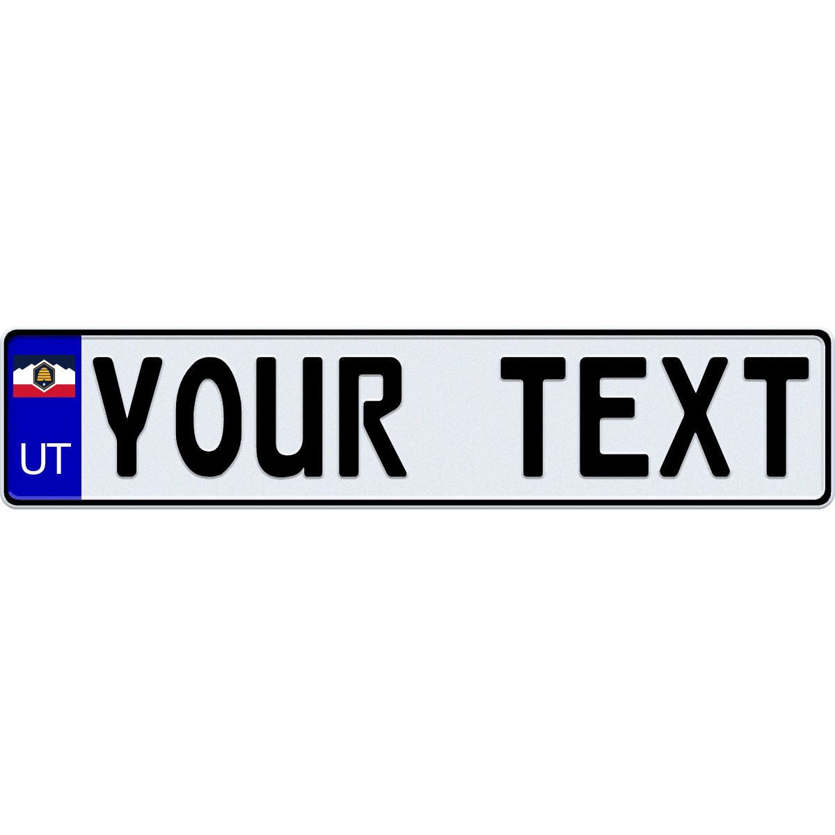 Utah European License Plate - US Flag Style