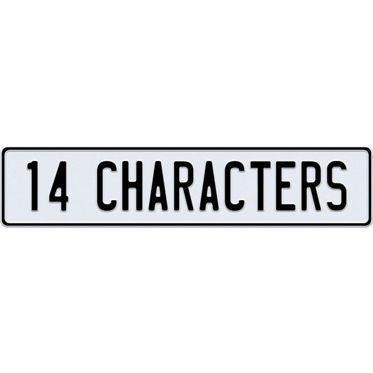 14 Character Custom German European License Plate