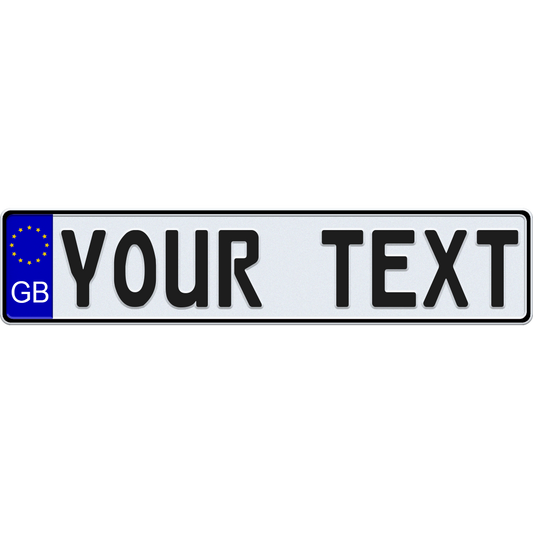 Great Britain EU Style European License Plate