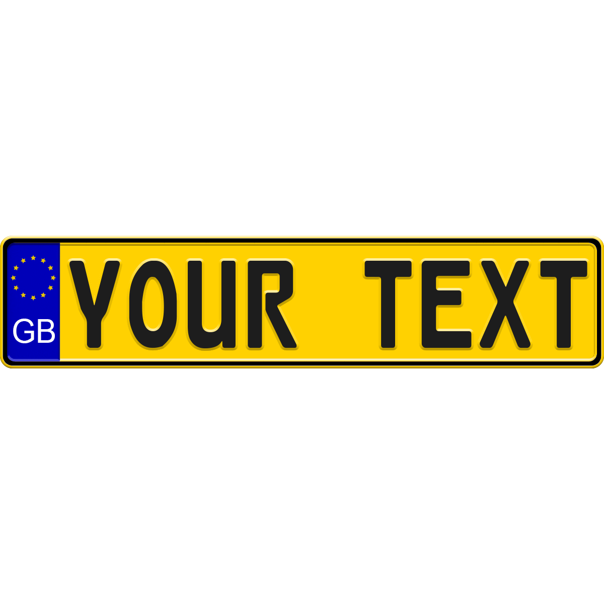 Great Britain Gloss Yellow EU Style License Plate