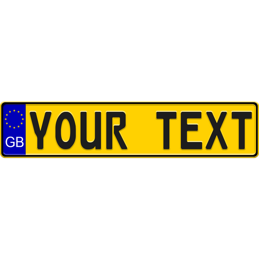 Great Britain Gloss Yellow EU Style License Plate