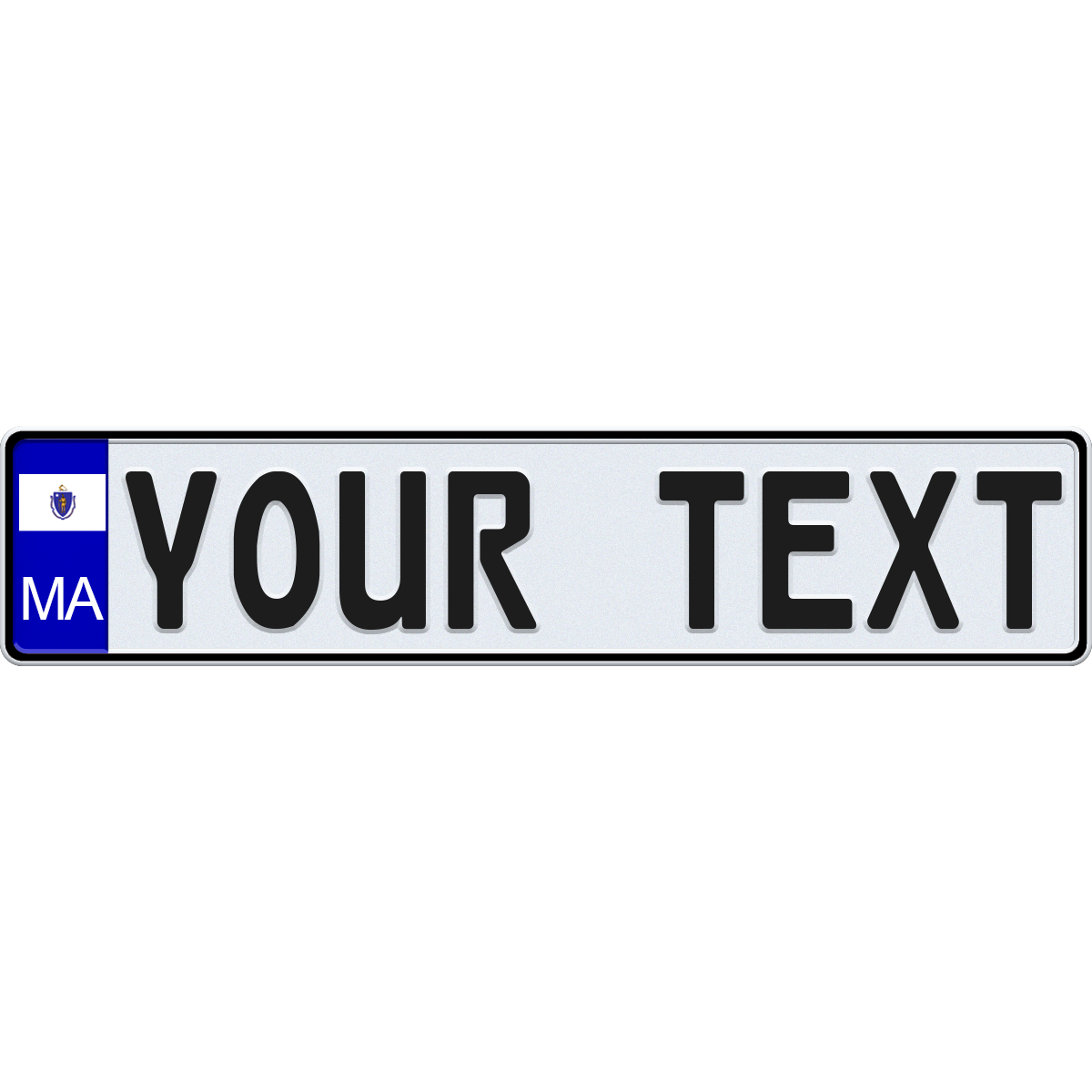 Massachussets European License Plate - US Flag Style