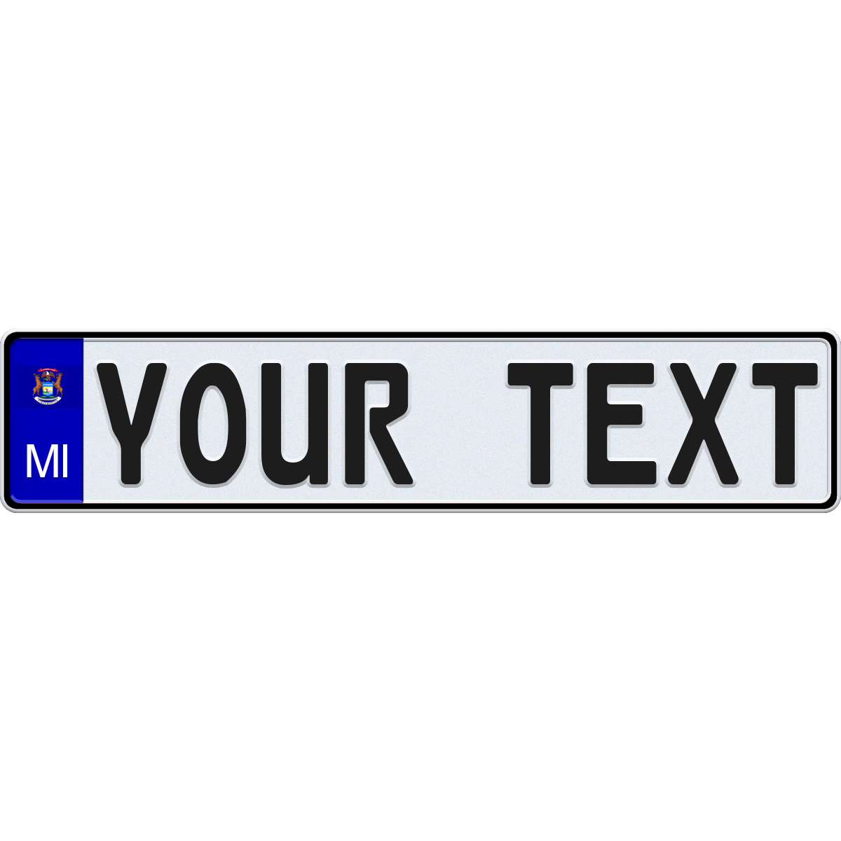 Michigan European License Plate - US Flag Style