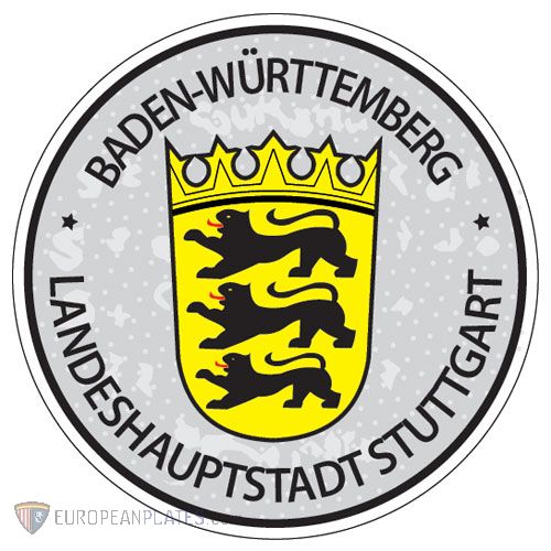 Stuttgart Baden Württemberg (Home of Mercedes Benz & Porsche) - German License Plate Registration Seal