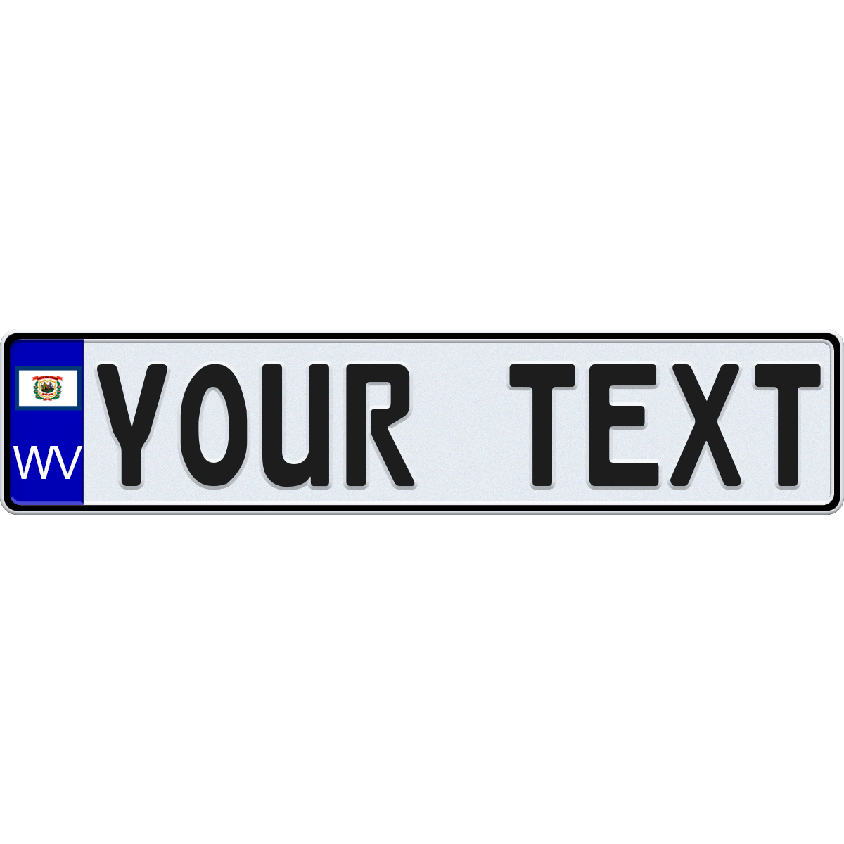 West Virginia European License Plate - US Flag Style