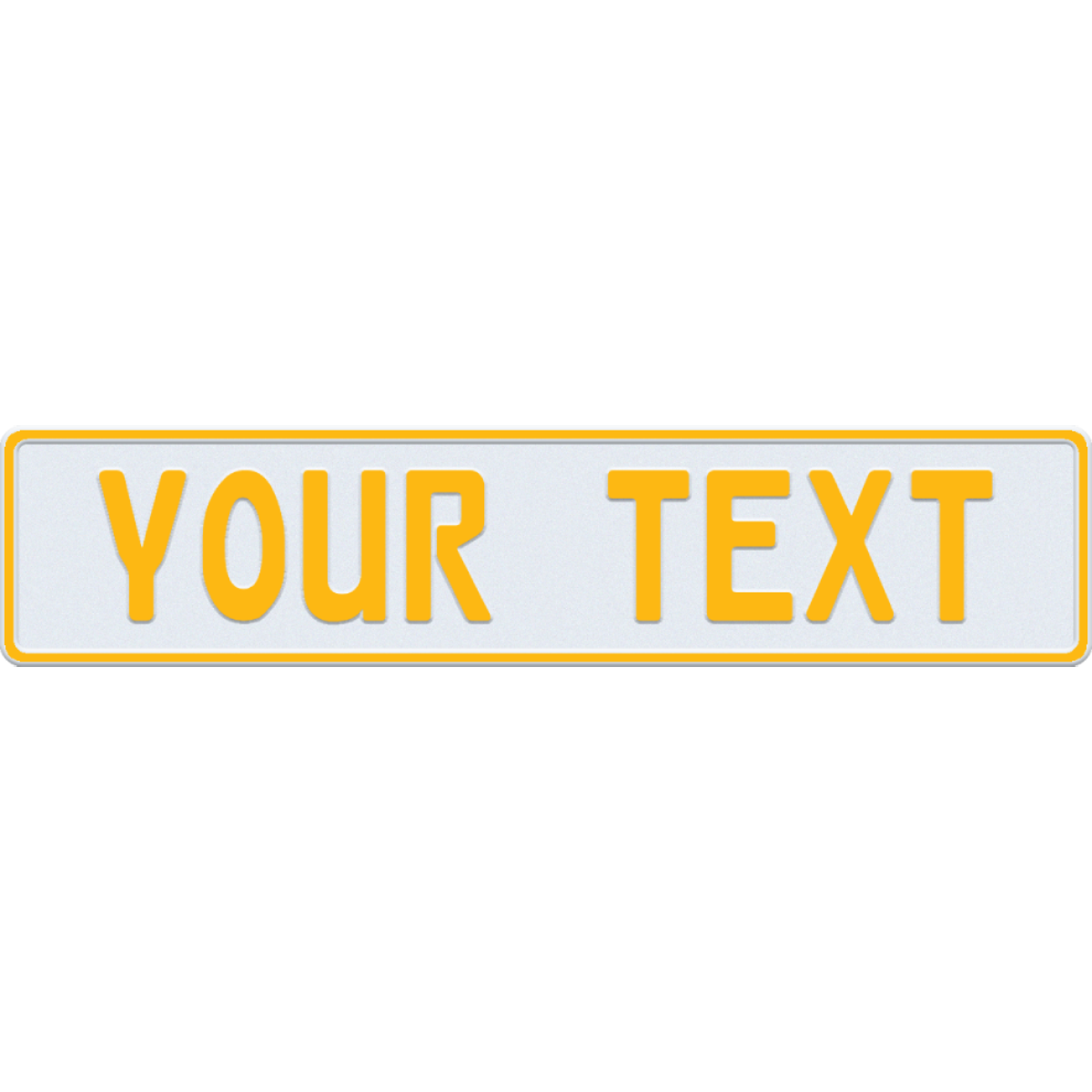 Custom Color European License Plate - No Sidebar