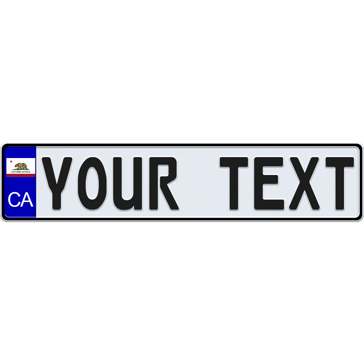 California European License Plate - US Flag Style