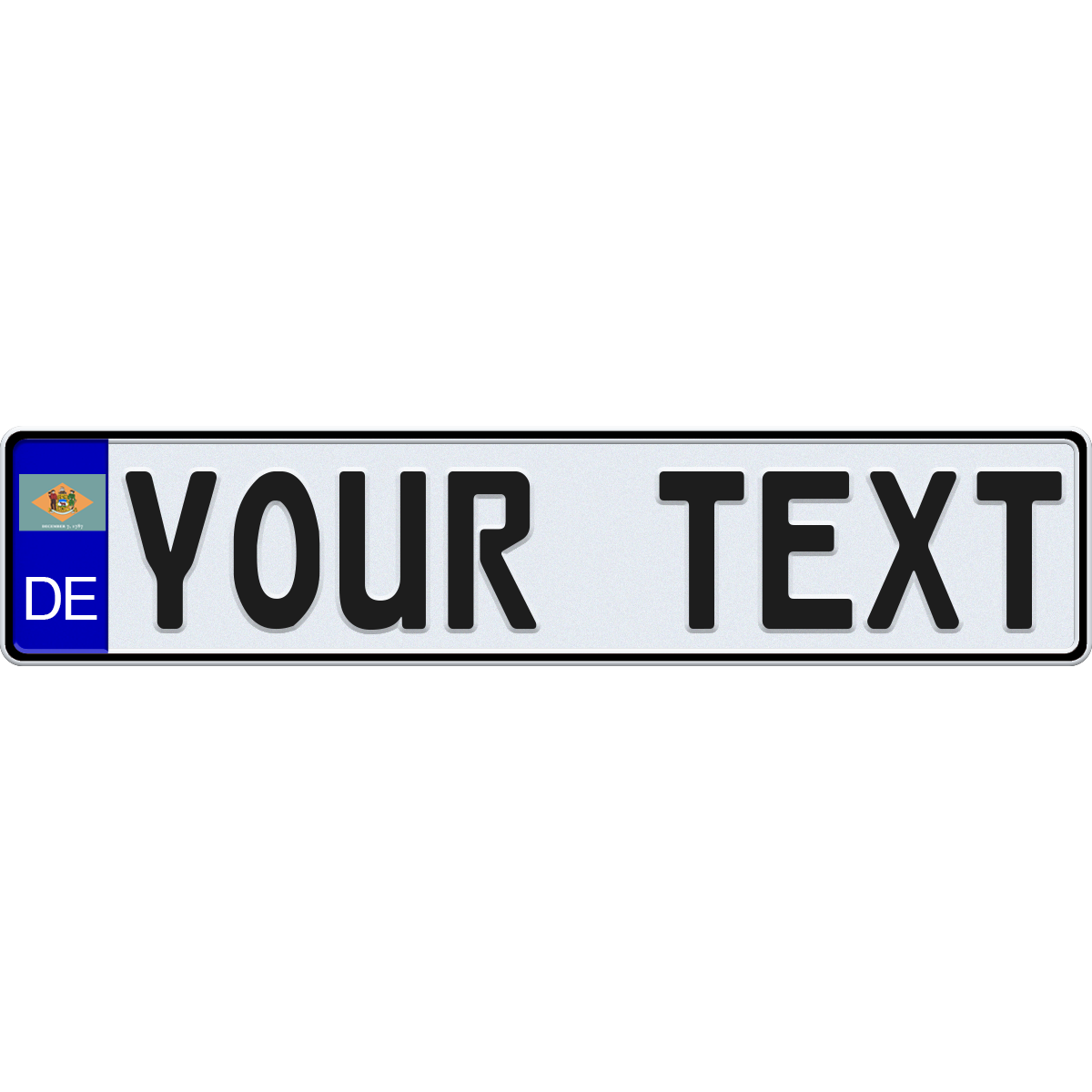 Delaware European License Plate - US Flag Style