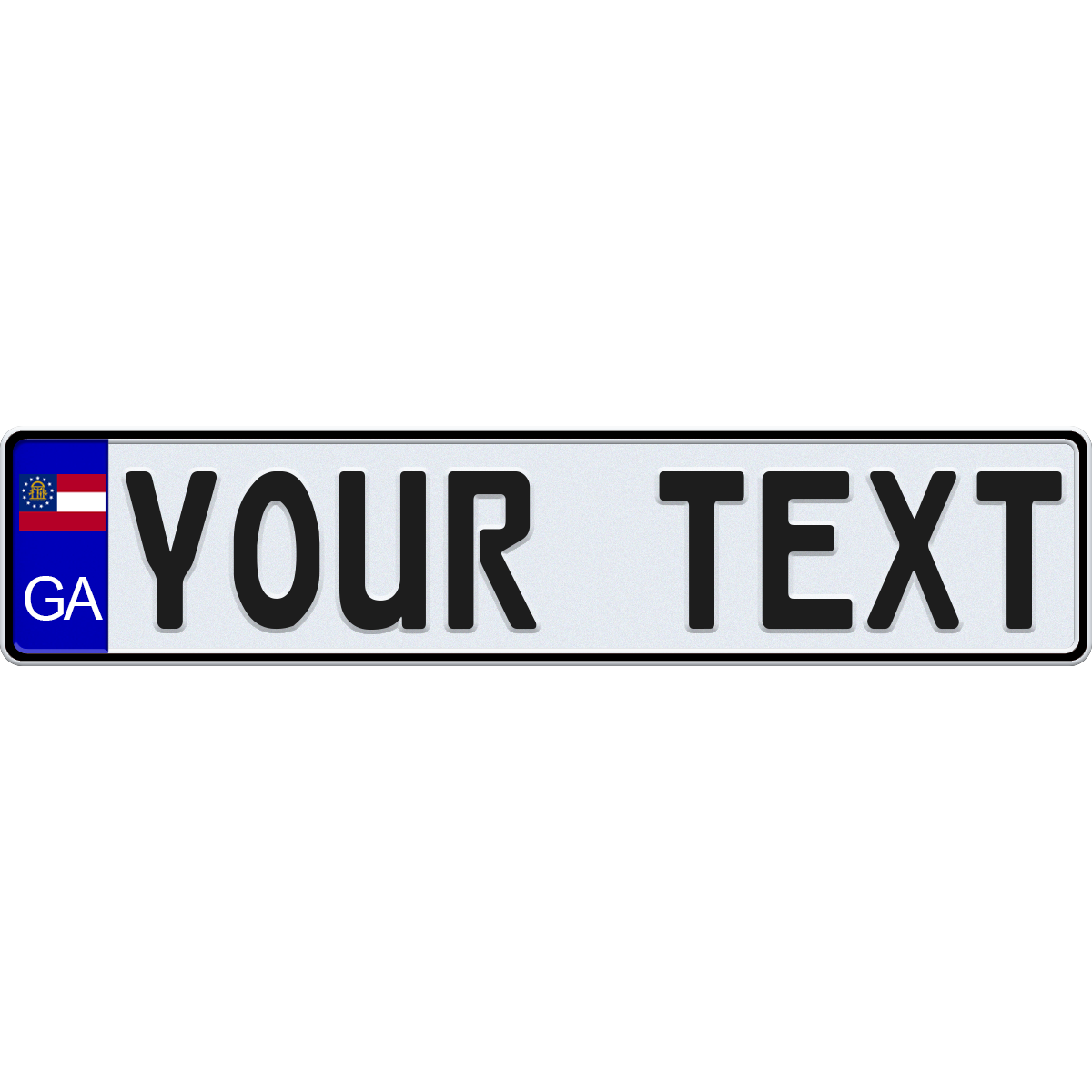 Georgia European License Plate - US Flag Style