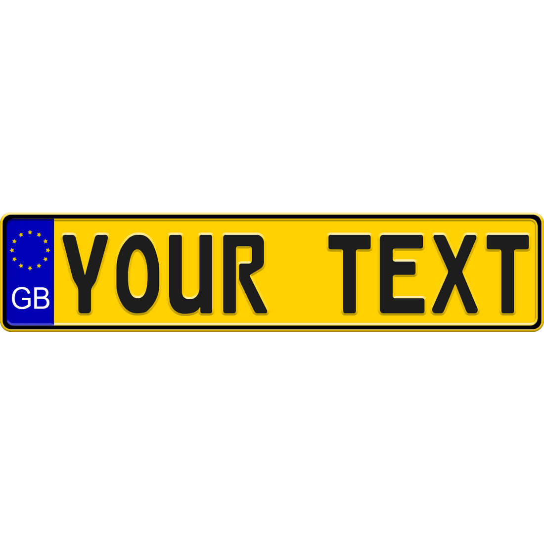 Great Britain Gloss Yellow EU Style License Plate