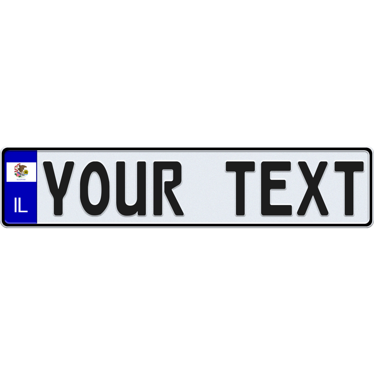 Illinois European License Plate - US Flag Style
