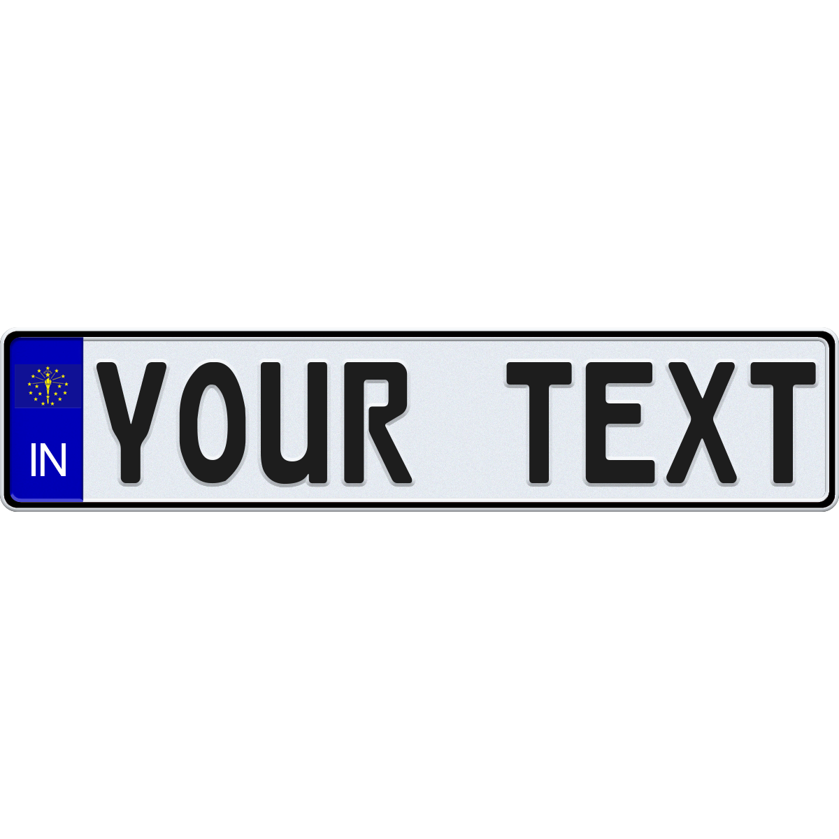 Indiana European License Plate - US Flag Style