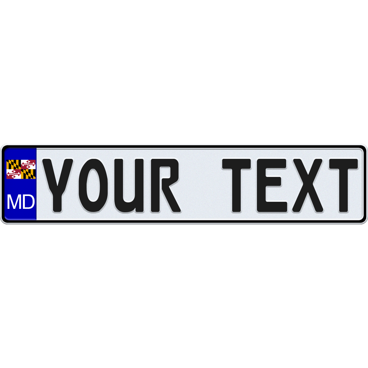 Maryland European License Plate - US Flag Style