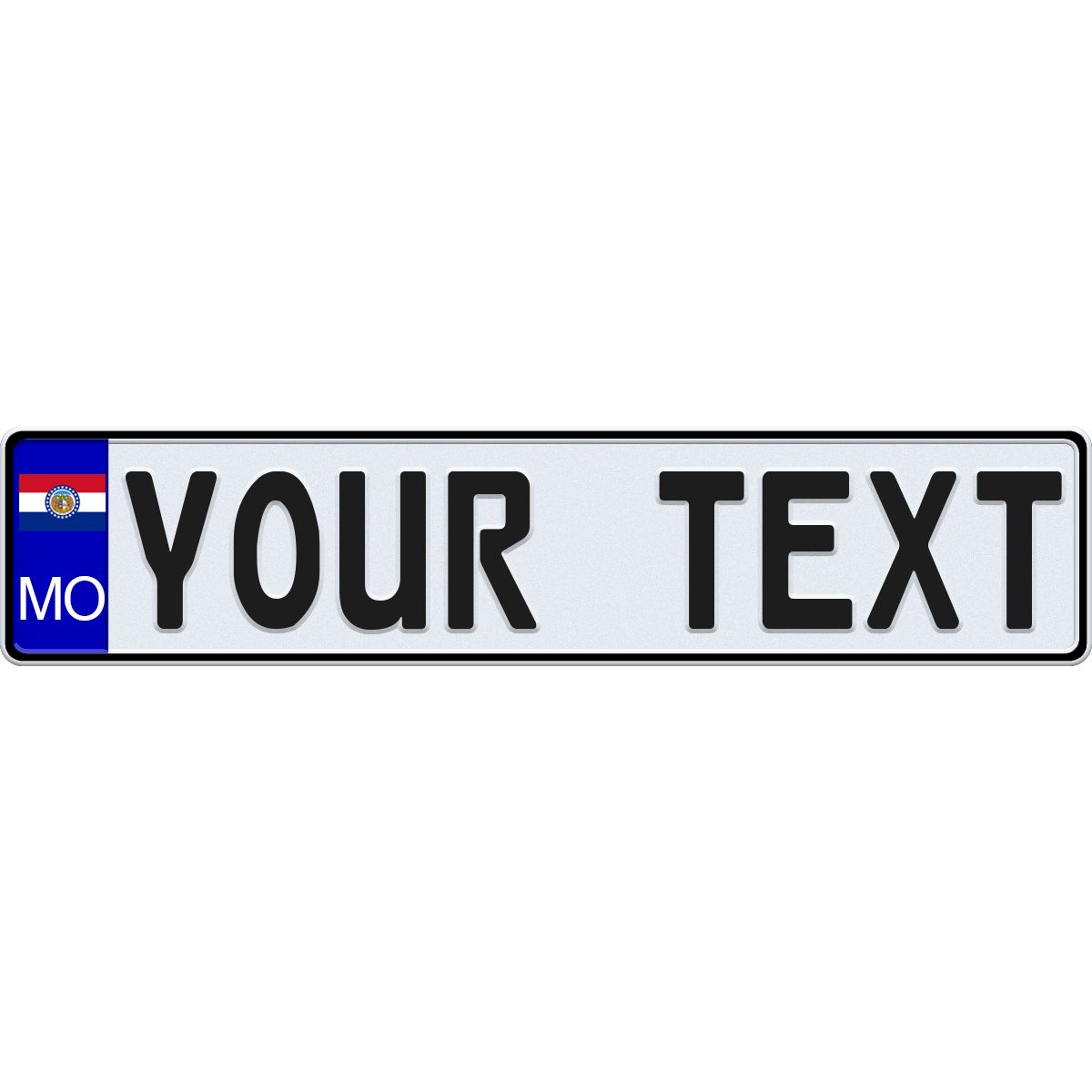 Missouri European License Plate - US Flag Style