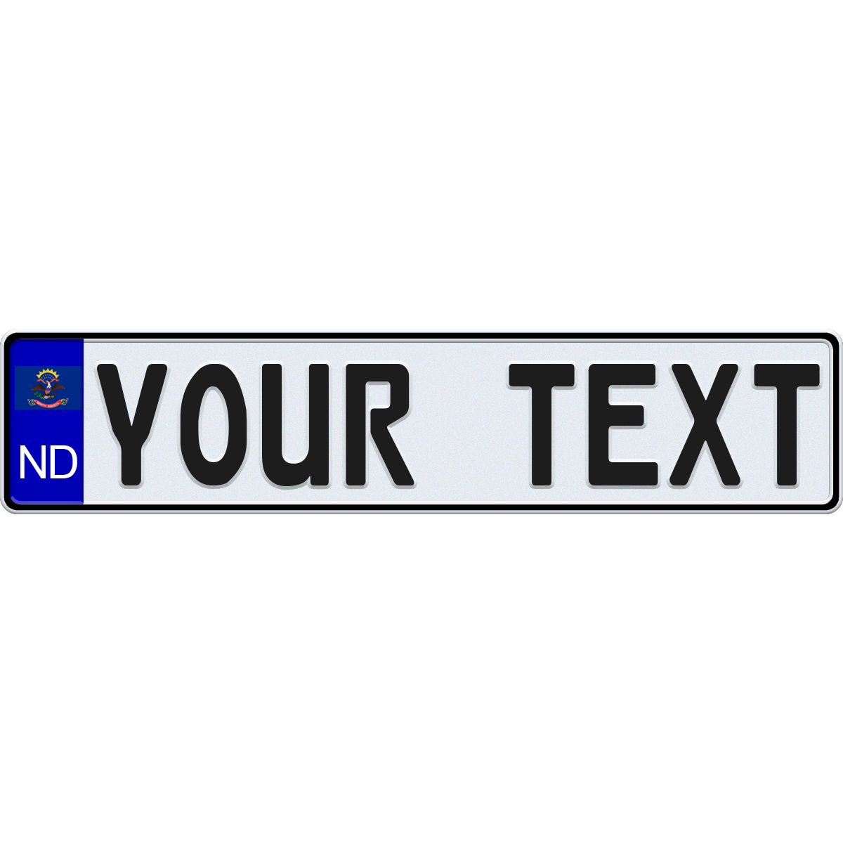 North Dakota European License Plate - US Flag Style