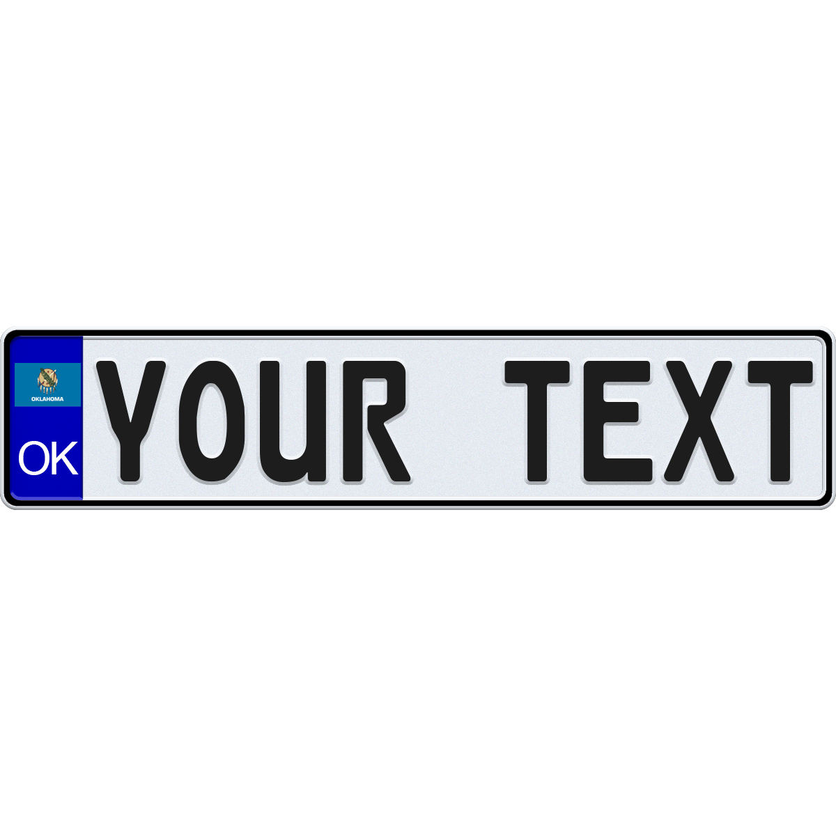 Oklahoma European License Plate - US Flag Style