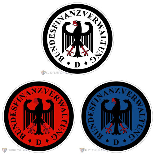 Zoll Tourist (White/Red/Blue) - German License Plate Registration Seal (Select)
