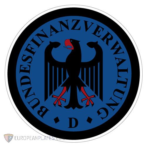 Zoll Tourist (White/Red/Blue) - German License Plate Registration Seal (Select)